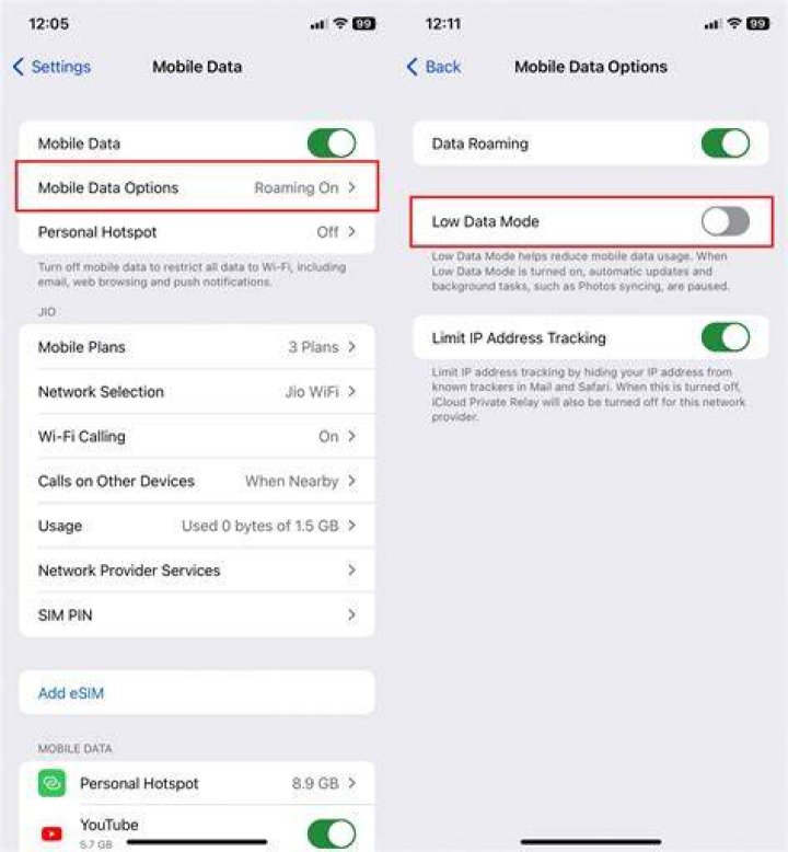 On iphone how to check data usage?