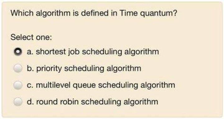Which algorithm is defined in time quantum?